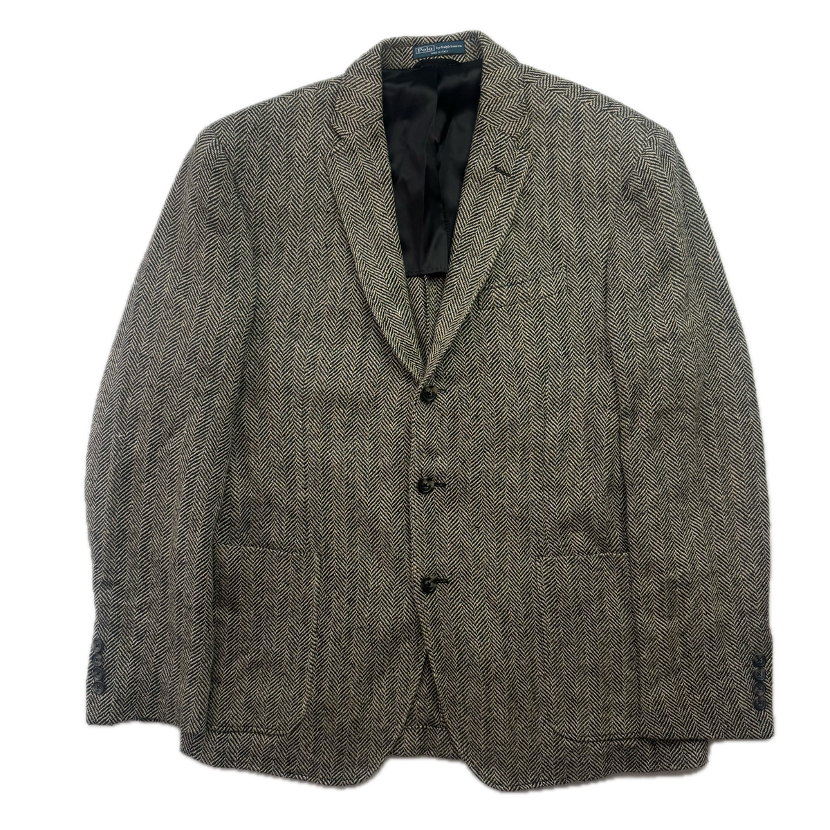 Polo Ralph Lauren Grey Herringbone Blazer (Flax Silk Wool) - 42R