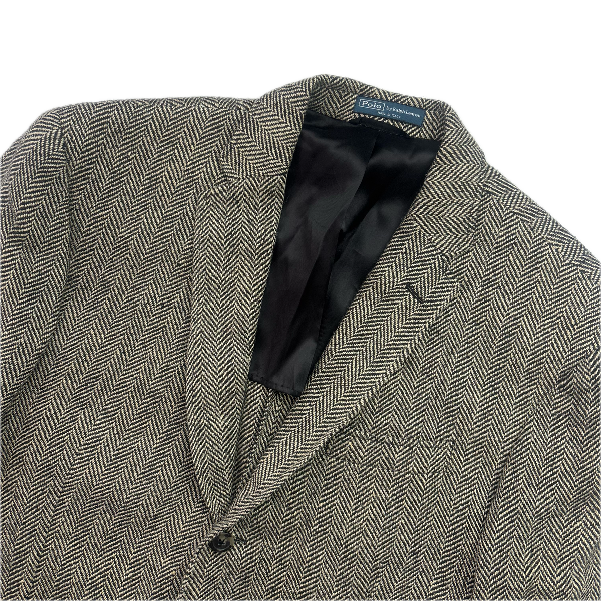 Polo Ralph Lauren Grey Herringbone Blazer (Flax Silk Wool) - 42R