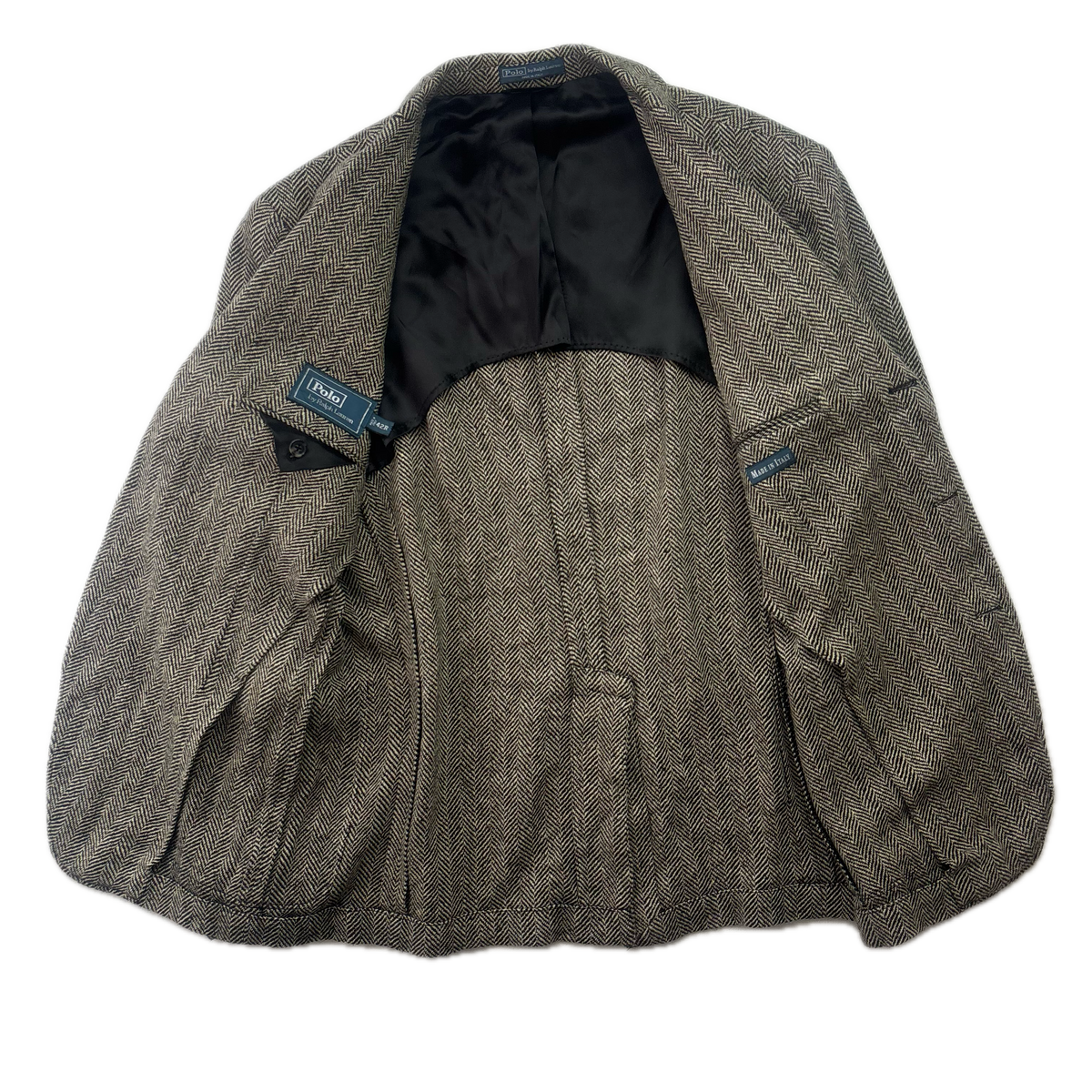 Polo Ralph Lauren Grey Herringbone Blazer (Flax Silk Wool) - 42R