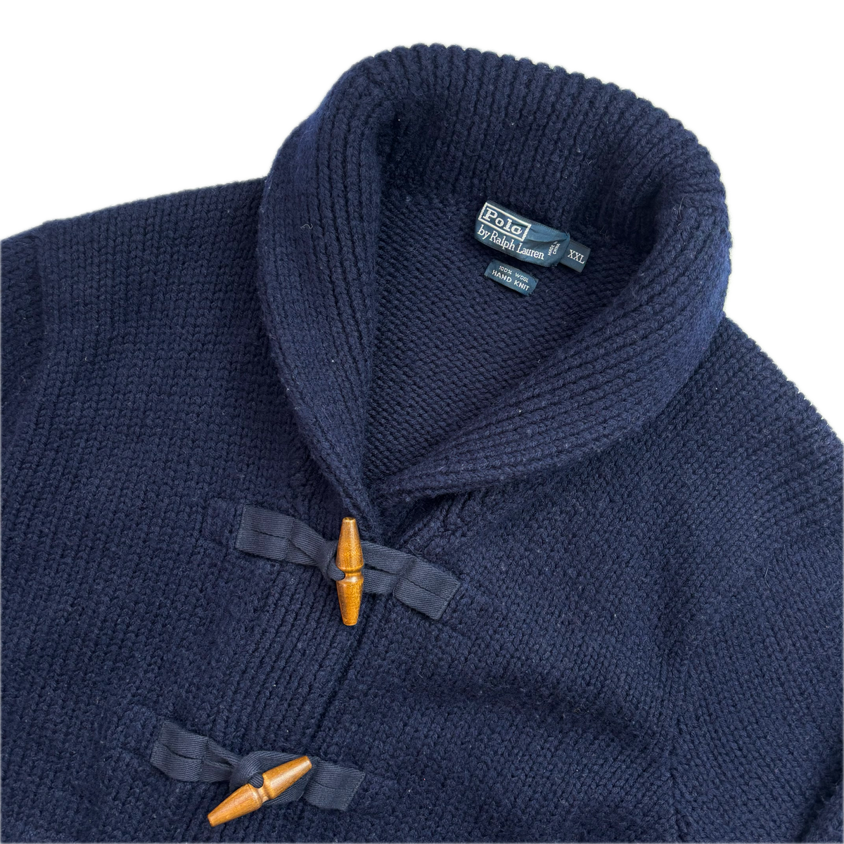 Polo Ralph Lauren Navy Hand Knit Toggle Cardigan (Wool) -  XXL