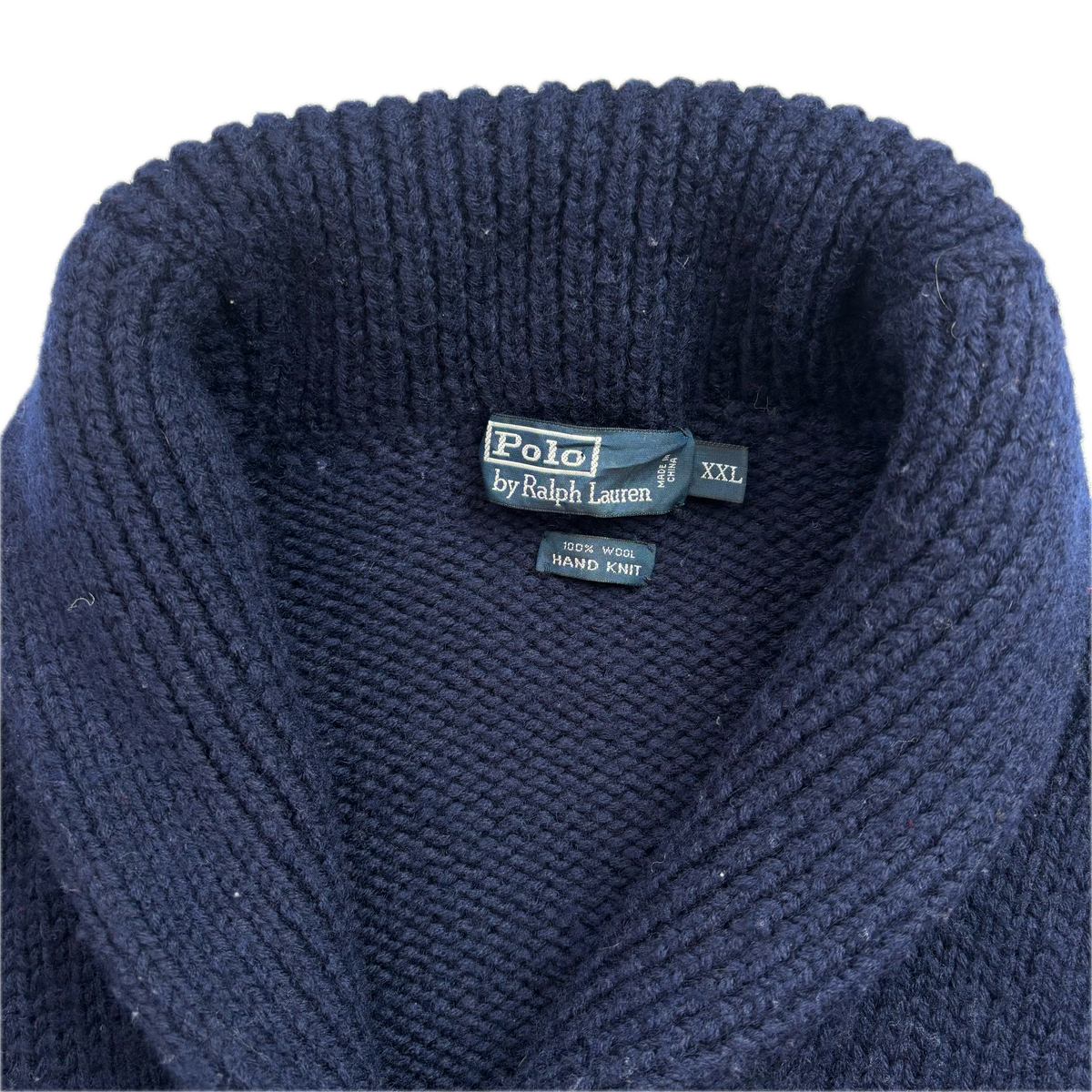 Polo Ralph Lauren Navy Hand Knit Toggle Cardigan (Wool) -  XXL