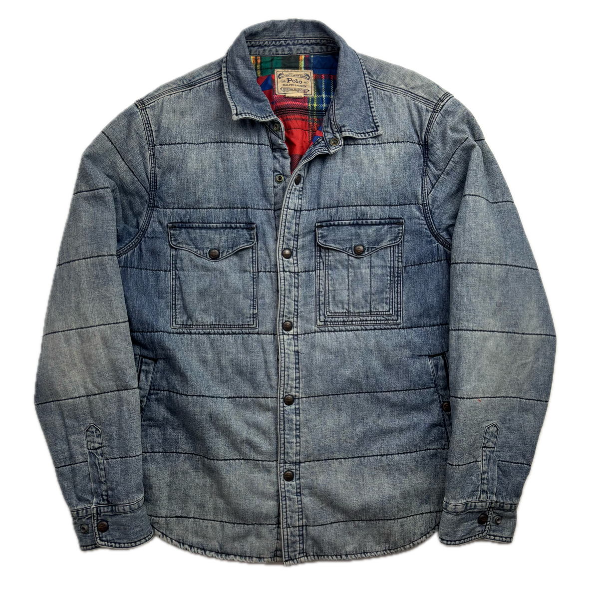 Polo Ralph Lauren Denim Aztec Quilt Lined Over Shirt Indigo (Cotton) - L