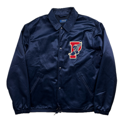 Polo Ralph Lauren Retro Navy Blue P-Wing Sateen Coach Jacket - L