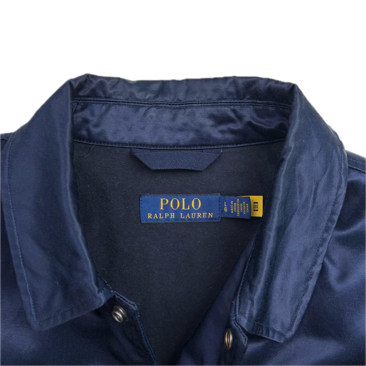 Polo Ralph Lauren Retro Navy Blue P-Wing Sateen Coach Jacket - L