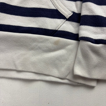 Polo Ralph Lauren White Navy Cross Flags Striped Hoodie Retro - M