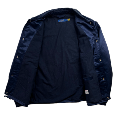 Polo Ralph Lauren Retro Navy Blue P-Wing Sateen Coach Jacket - L