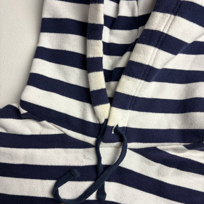 Polo Ralph Lauren White Navy Cross Flags Striped Hoodie Retro - M