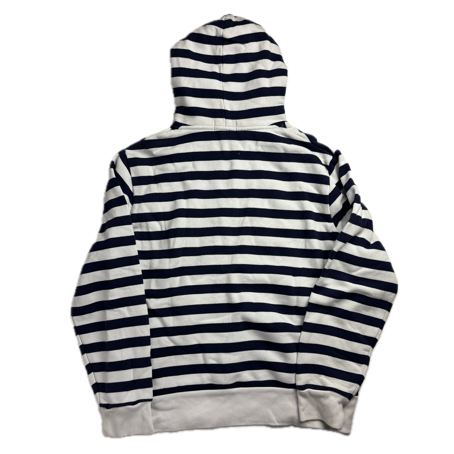 Polo Ralph Lauren White Navy Cross Flags Striped Hoodie Retro - M