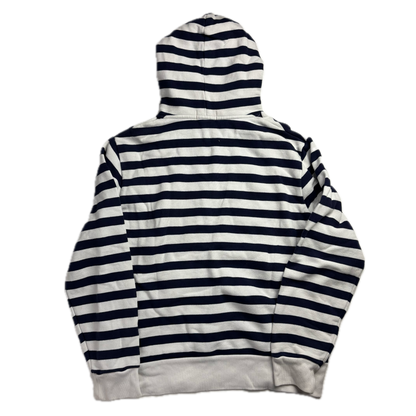Polo Ralph Lauren White Navy Cross Flags Striped Hoodie Retro - M