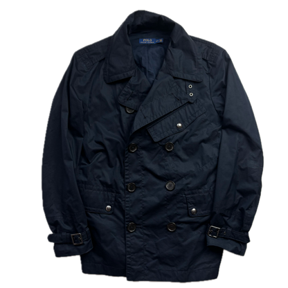 Polo Ralph Lauren Navy Utility Double Breasted Rain Mac Coat - M