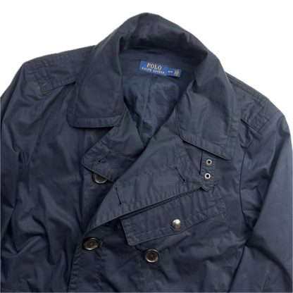 Polo Ralph Lauren Navy Utility Double Breasted Rain Mac Coat - M