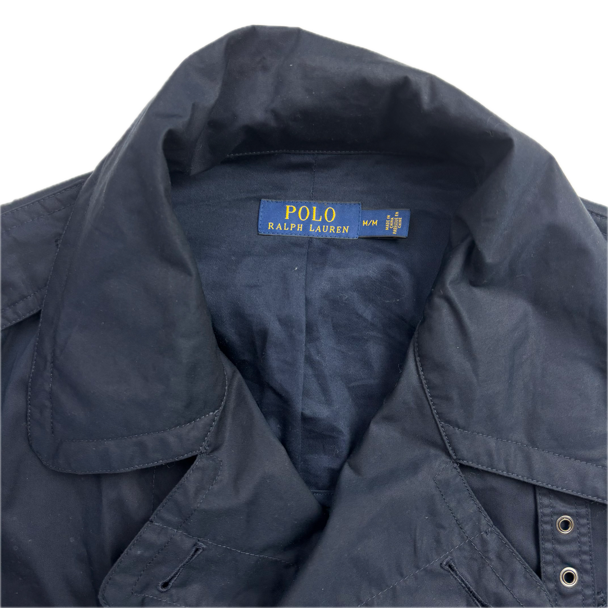Polo Ralph Lauren Navy Utility Double Breasted Rain Mac Coat - M
