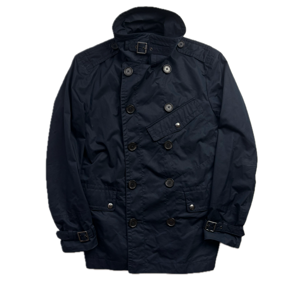 Polo Ralph Lauren Navy Utility Double Breasted Rain Mac Coat - M