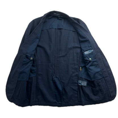 Polo Ralph Lauren Navy Tennis Crest Blazer Sports Jacket (Cotton Linen) - 40R
