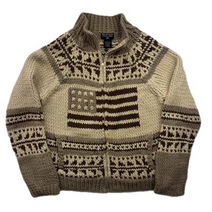 Ralph Lauren Polo Jeans USA Flag Cowichan Cardigan - L