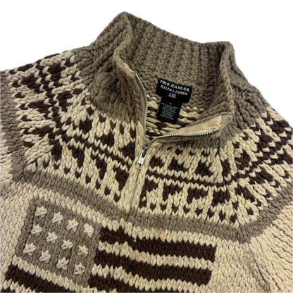 Ralph Lauren Polo Jeans USA Flag Cowichan Cardigan - L