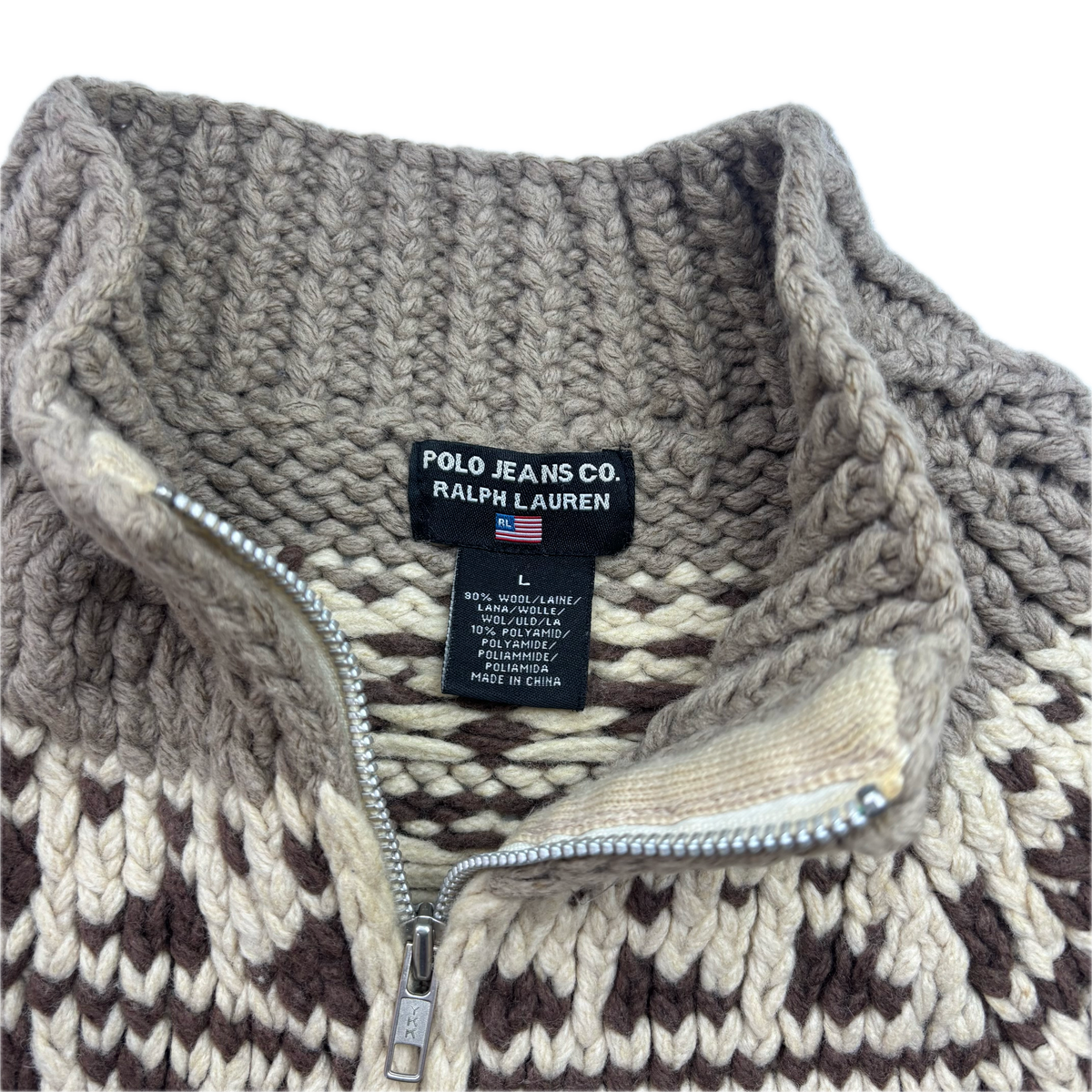 Ralph Lauren Polo Jeans USA Flag Cowichan Cardigan - L