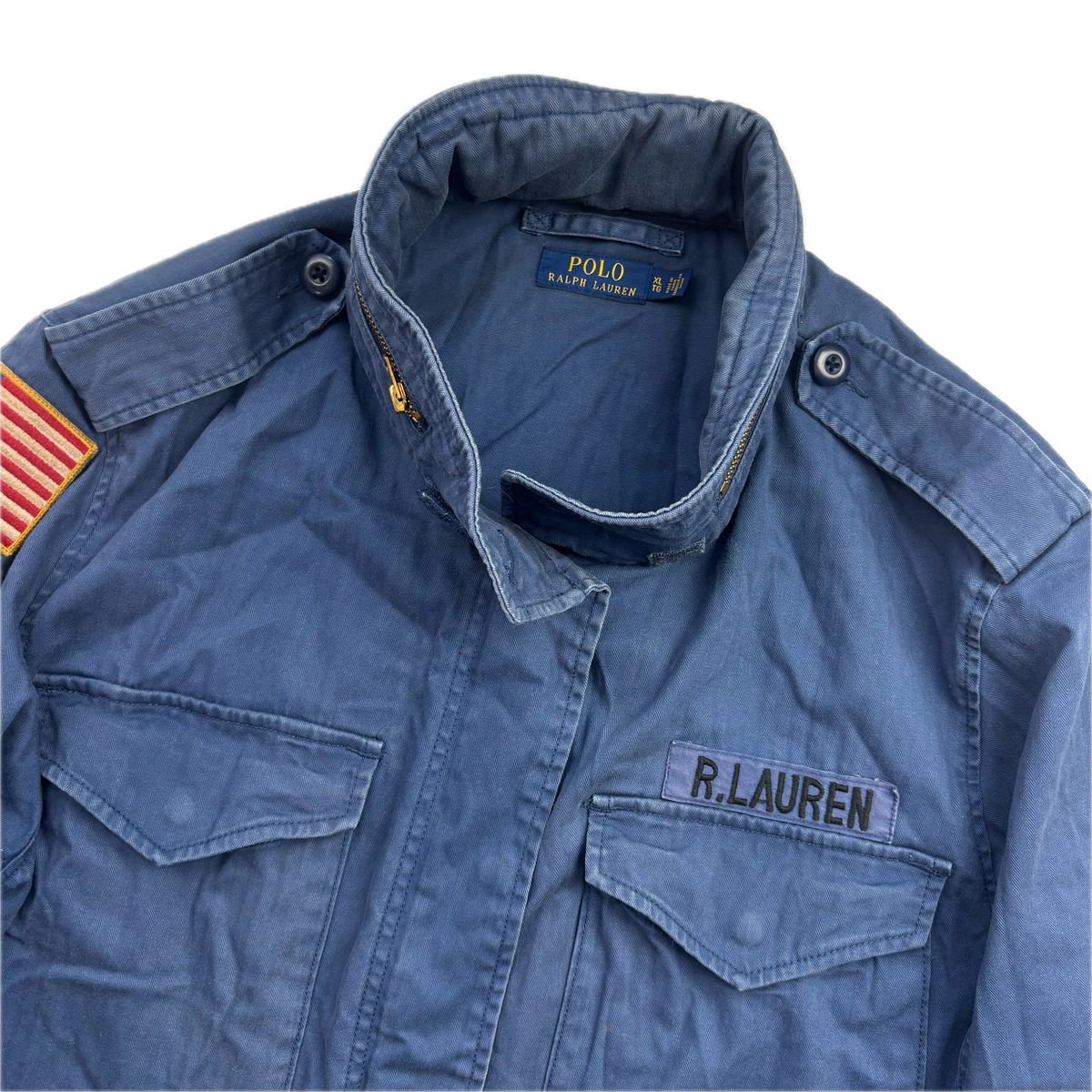 Polo Ralph Lauren Navy Blue Military Army Parka Jacket  - XL