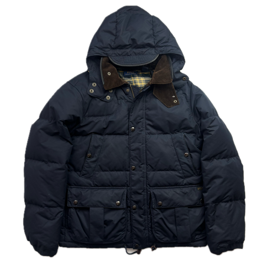 Polo Ralph Lauren Navy Hooded Shooting Puffer Jacket Down Coat - M