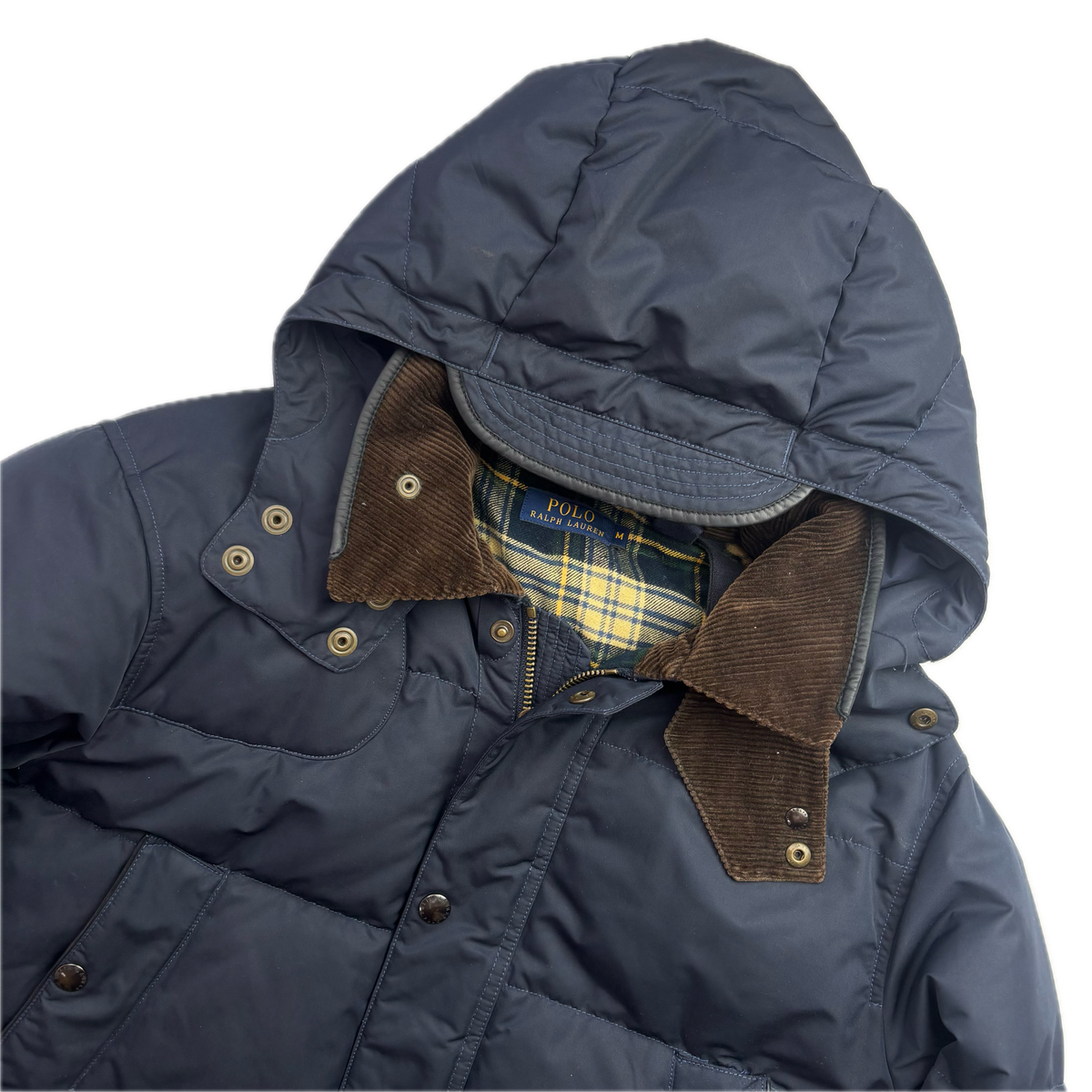 Polo Ralph Lauren Navy Hooded Shooting Puffer Jacket Down Coat - M