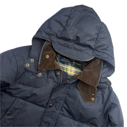 Polo Ralph Lauren Navy Hooded Shooting Puffer Jacket Down Coat - M