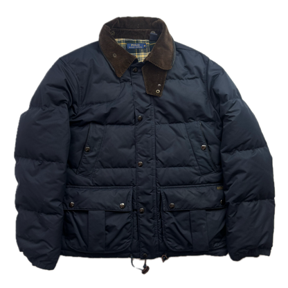 Polo Ralph Lauren Navy Hooded Shooting Puffer Jacket Down Coat - M