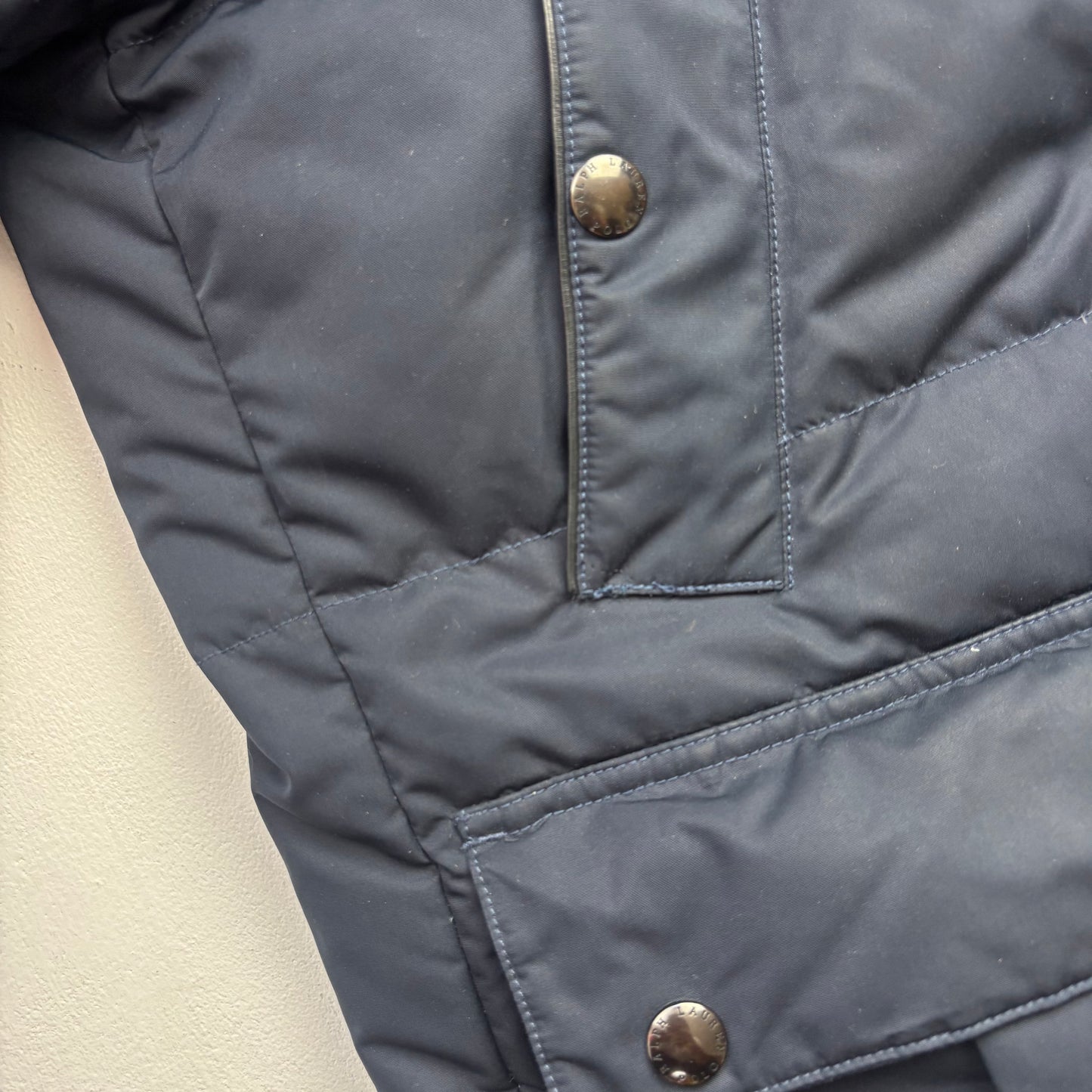 Polo Ralph Lauren Navy Hooded Shooting Puffer Jacket Down Coat - M