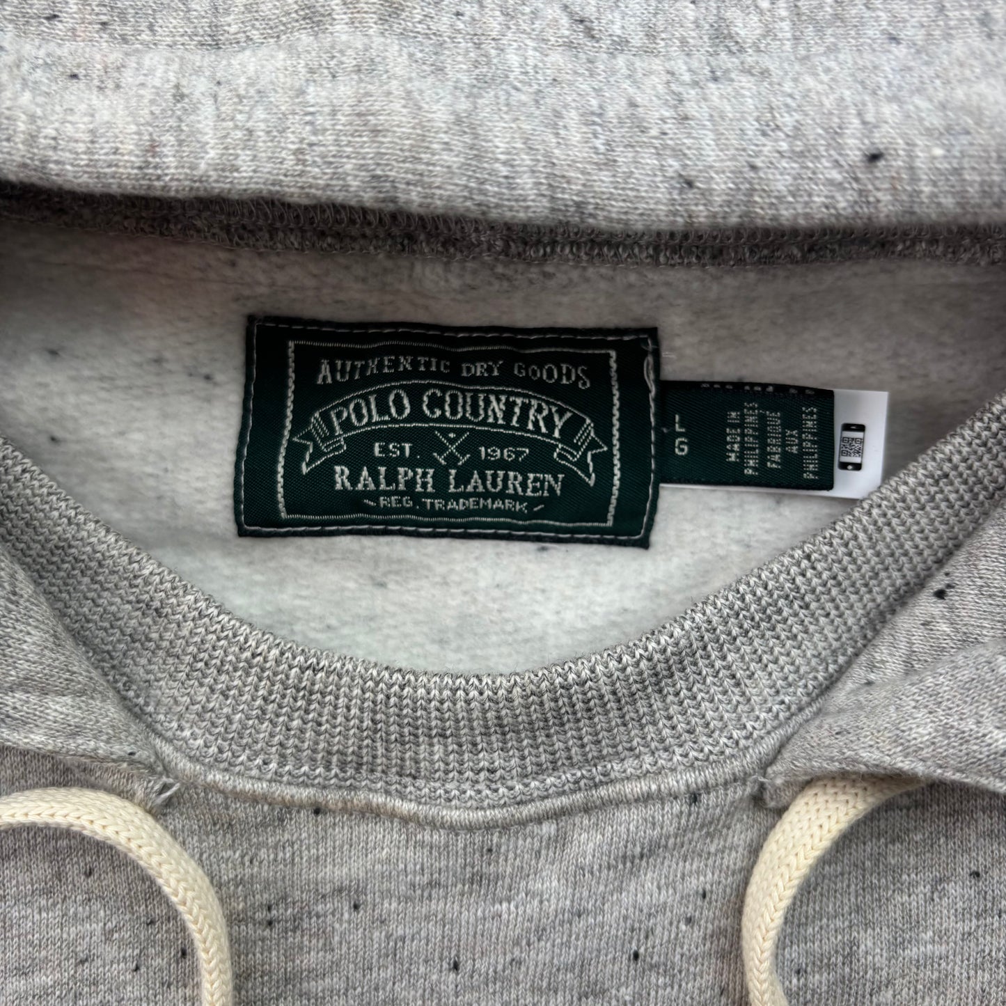 Polo Country Grey Bear Hoodie - L