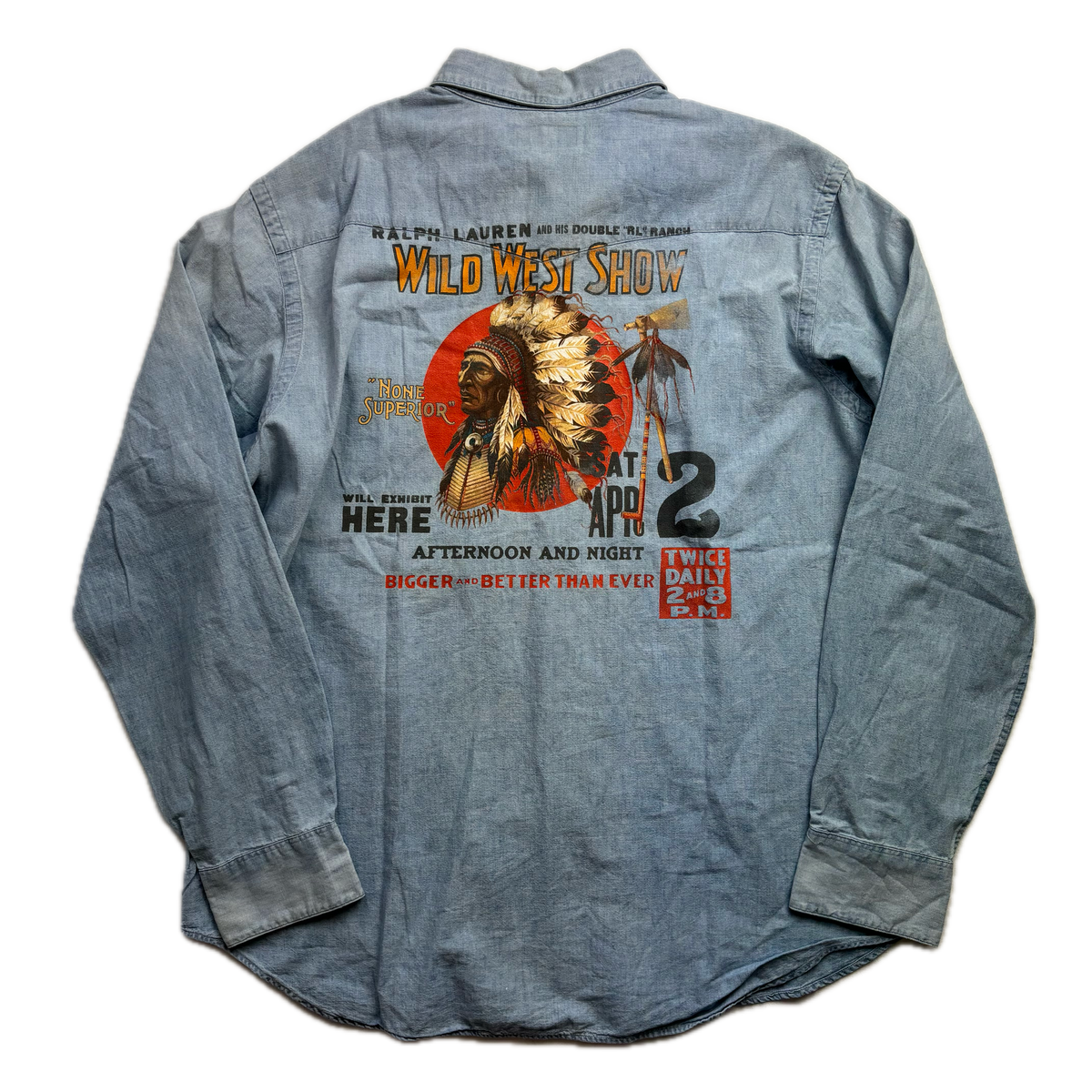 Polo Ralph Lauren Wild West Show Chambray Shirt Indian Head Denim -  XL