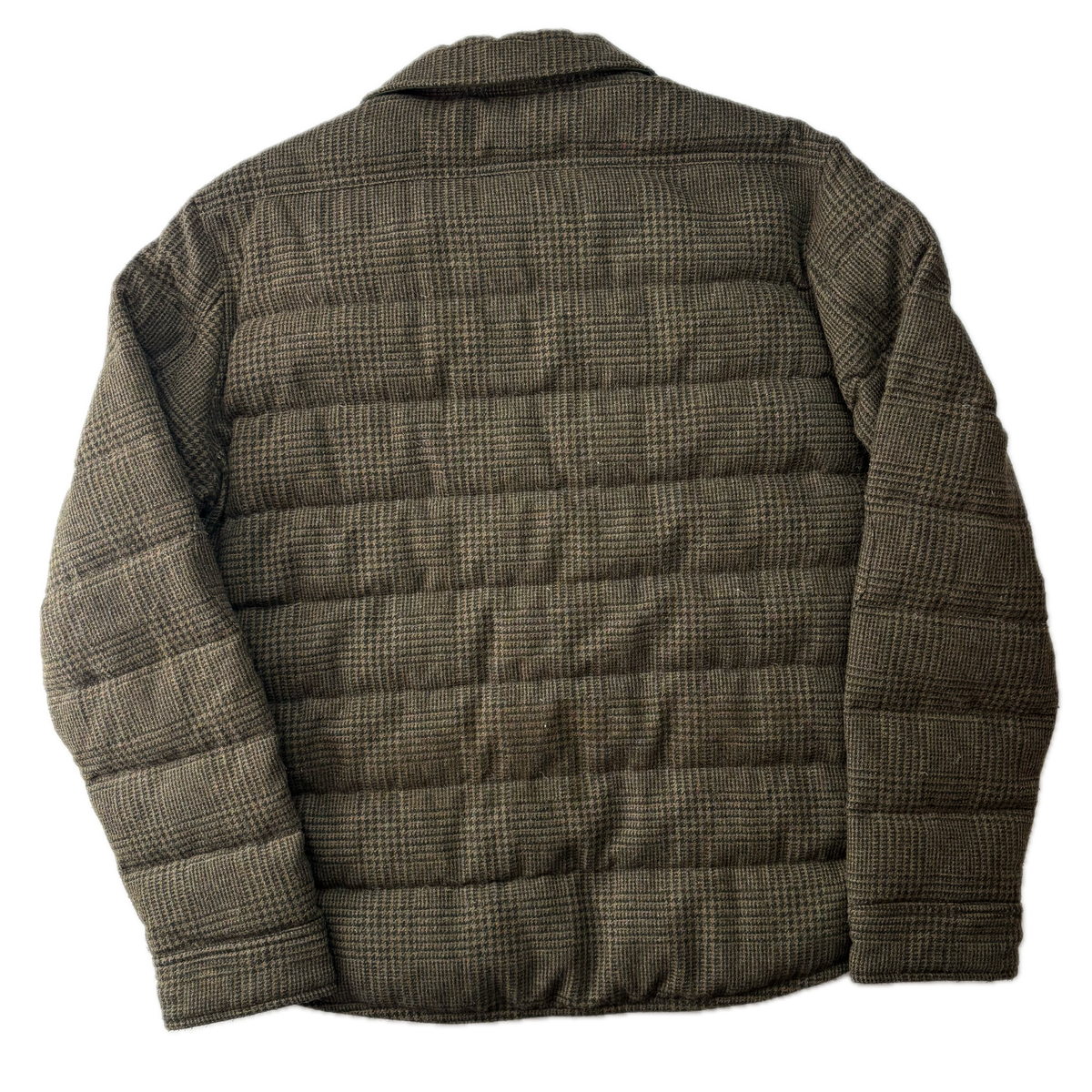 Polo Ralph Lauren Green Glen Plaid Tweed Puffer Over Shirt (Wool Blend) - XXL