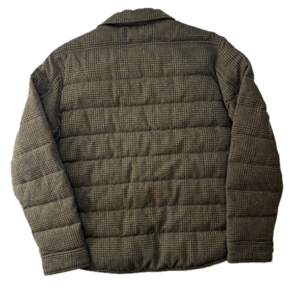 Polo Ralph Lauren Green Glen Plaid Tweed Puffer Over Shirt (Wool Blend) - XXL