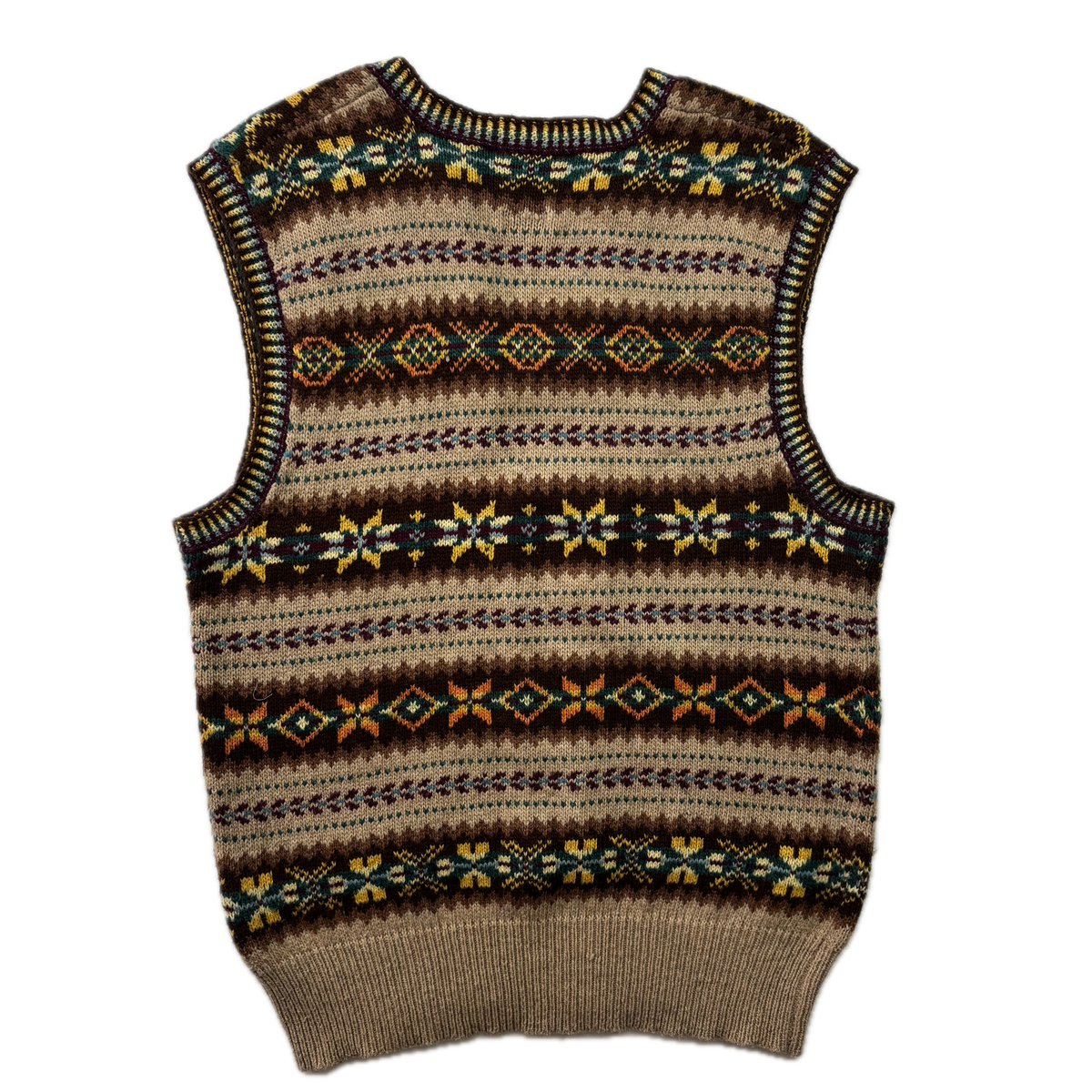 Polo Ralph Lauren Beige Fairisle Vest (Cotton Cashmere) - S