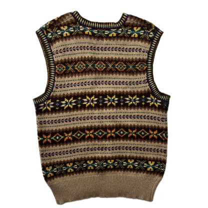 Polo Ralph Lauren Beige Fairisle Vest (Cotton Cashmere) - S
