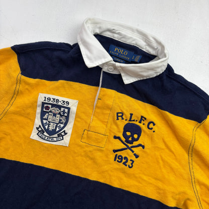 Polo Ralph Lauren Navy Yellow RLFC Skull Lightweight Rugby Shirt - S
