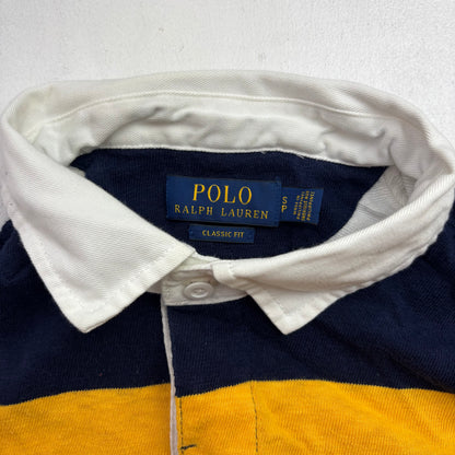 Polo Ralph Lauren Navy Yellow RLFC Skull Lightweight Rugby Shirt - S