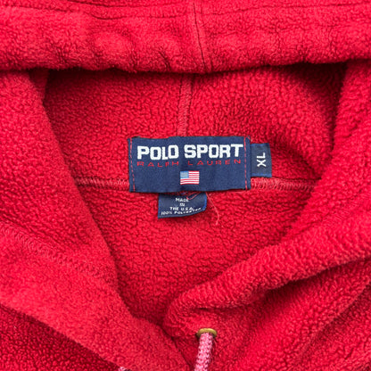 Polo Sport 90s Red Fleece USA Hoodie - XL