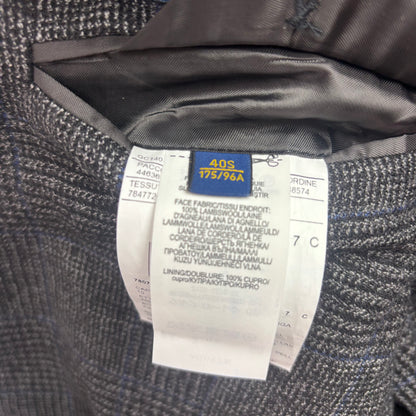 Polo Ralph Lauren Dark Grey Glen Plaid Tweed Blazer Sports Coat (Lambswool) - 40S