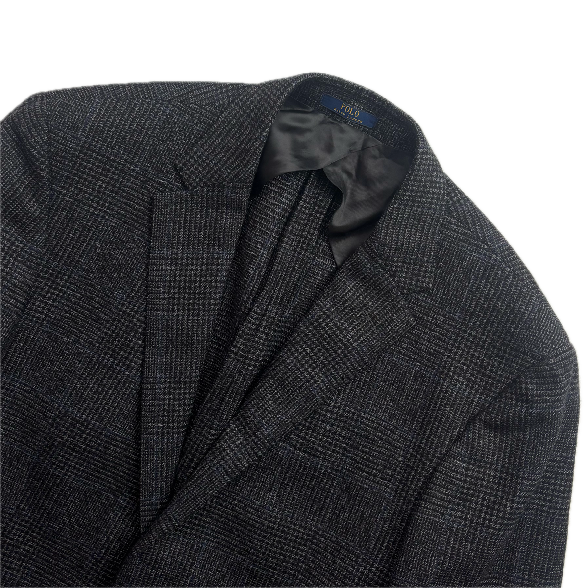 Polo Ralph Lauren Dark Grey Glen Plaid Tweed Blazer Sports Coat (Lambswool) - 40S
