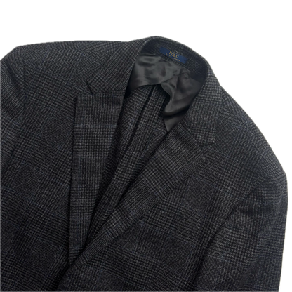 Polo Ralph Lauren Dark Grey Glen Plaid Tweed Blazer Sports Coat (Lambswool) - 40S