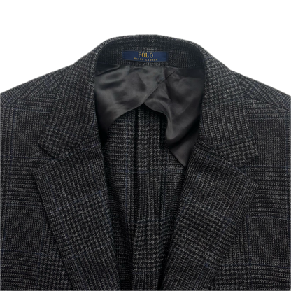 Polo Ralph Lauren Dark Grey Glen Plaid Tweed Blazer Sports Coat (Lambswool) - 40S