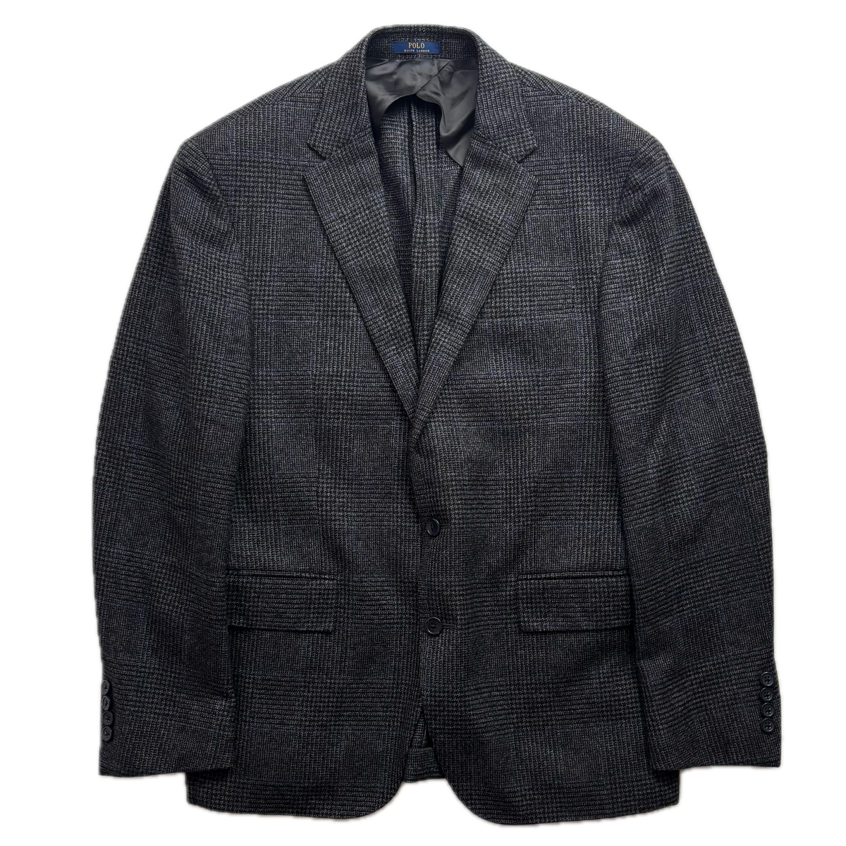 Polo Ralph Lauren Dark Grey Glen Plaid Tweed Blazer Sports Coat (Lambswool) - 40S