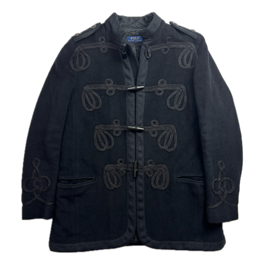 Polo Ralph Lauren Black Toggle Military Officers Band Jacket (Wool Nylon) - S