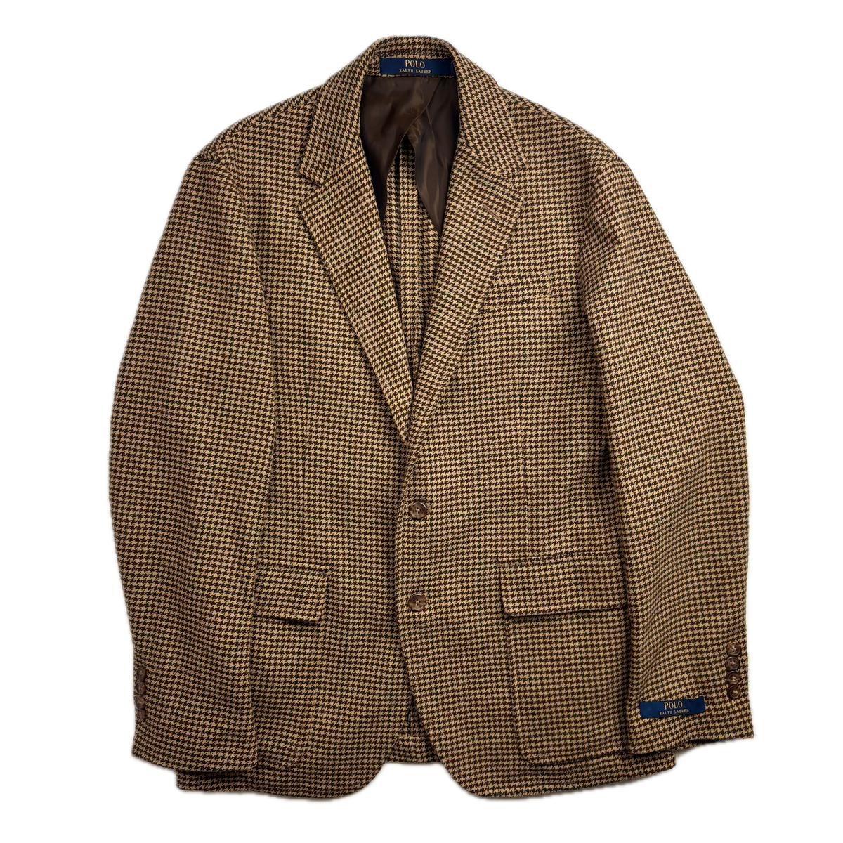 Polo Ralph Lauren Houndstooth Tweed Blazer Sports Coat (Polyester Wool Elastane) - M