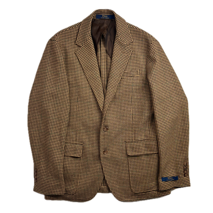 Polo Ralph Lauren Houndstooth Tweed Blazer Sports Coat (Polyester Wool Elastane) - M