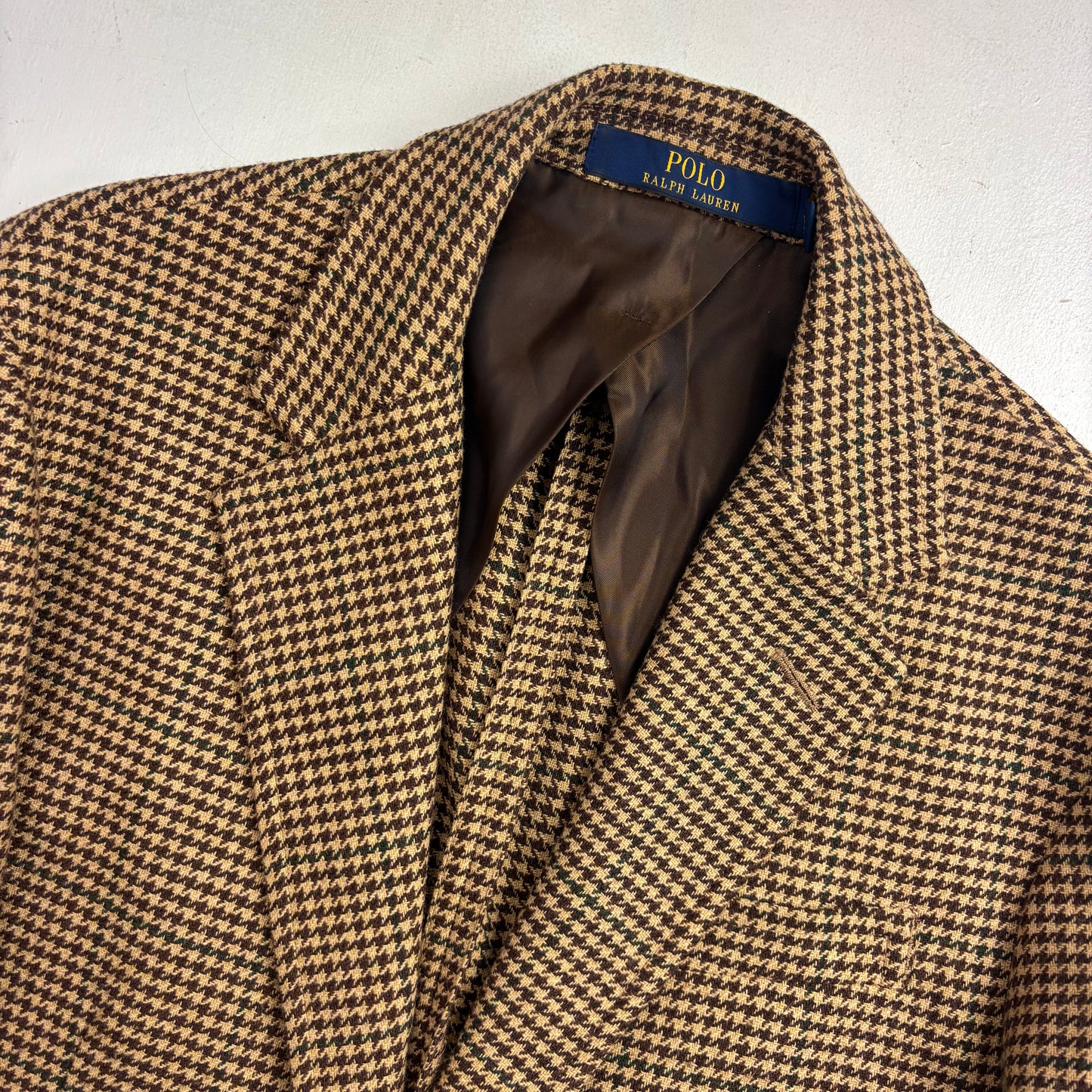 Polo Ralph Lauren Houndstooth Tweed Blazer Sports Coat (Polyester Wool Elastane) - M
