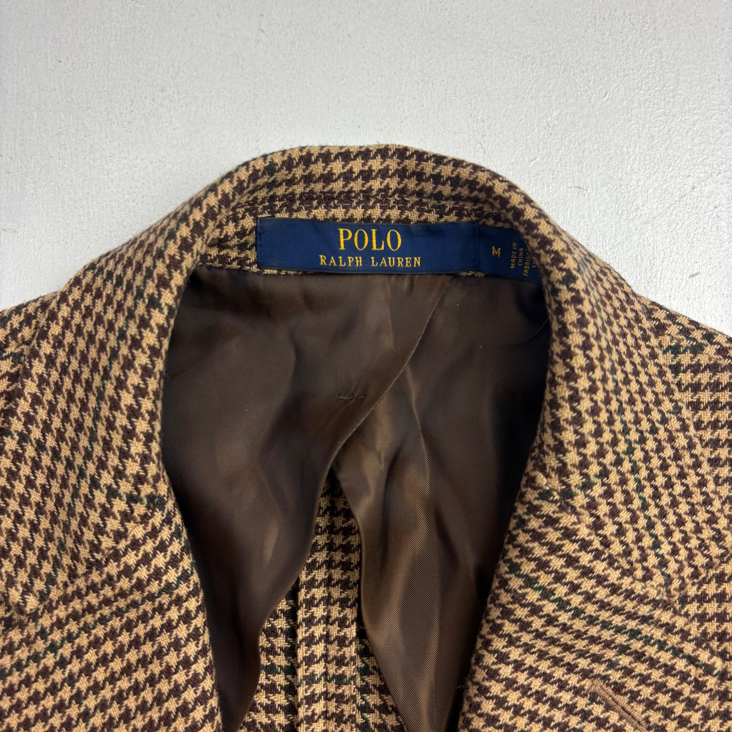 Polo Ralph Lauren Houndstooth Tweed Blazer Sports Coat (Polyester Wool Elastane) - M