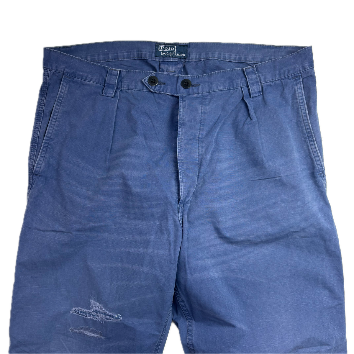 Polo Ralph Lauren Distressed Blue French Workwear Trouser Canvas Classic Fit Pants - 34x34