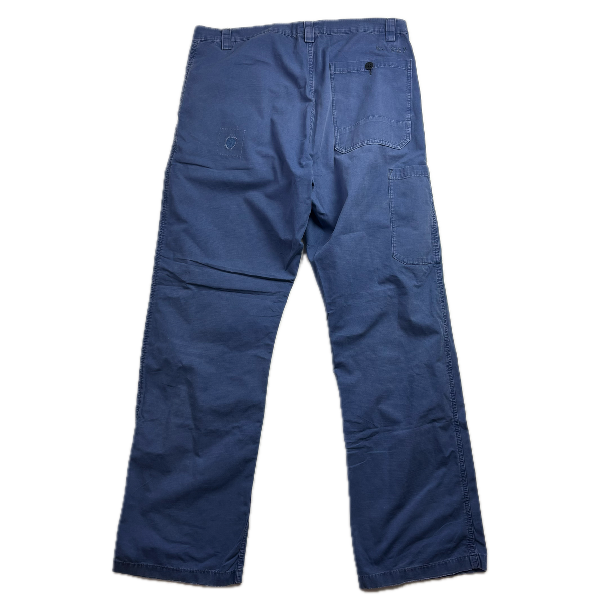 Polo Ralph Lauren Distressed Blue French Workwear Trouser Canvas Classic Fit Pants - 34x34
