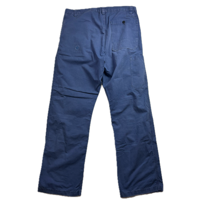 Polo Ralph Lauren Distressed Blue French Workwear Trouser Canvas Classic Fit Pants - 34x34