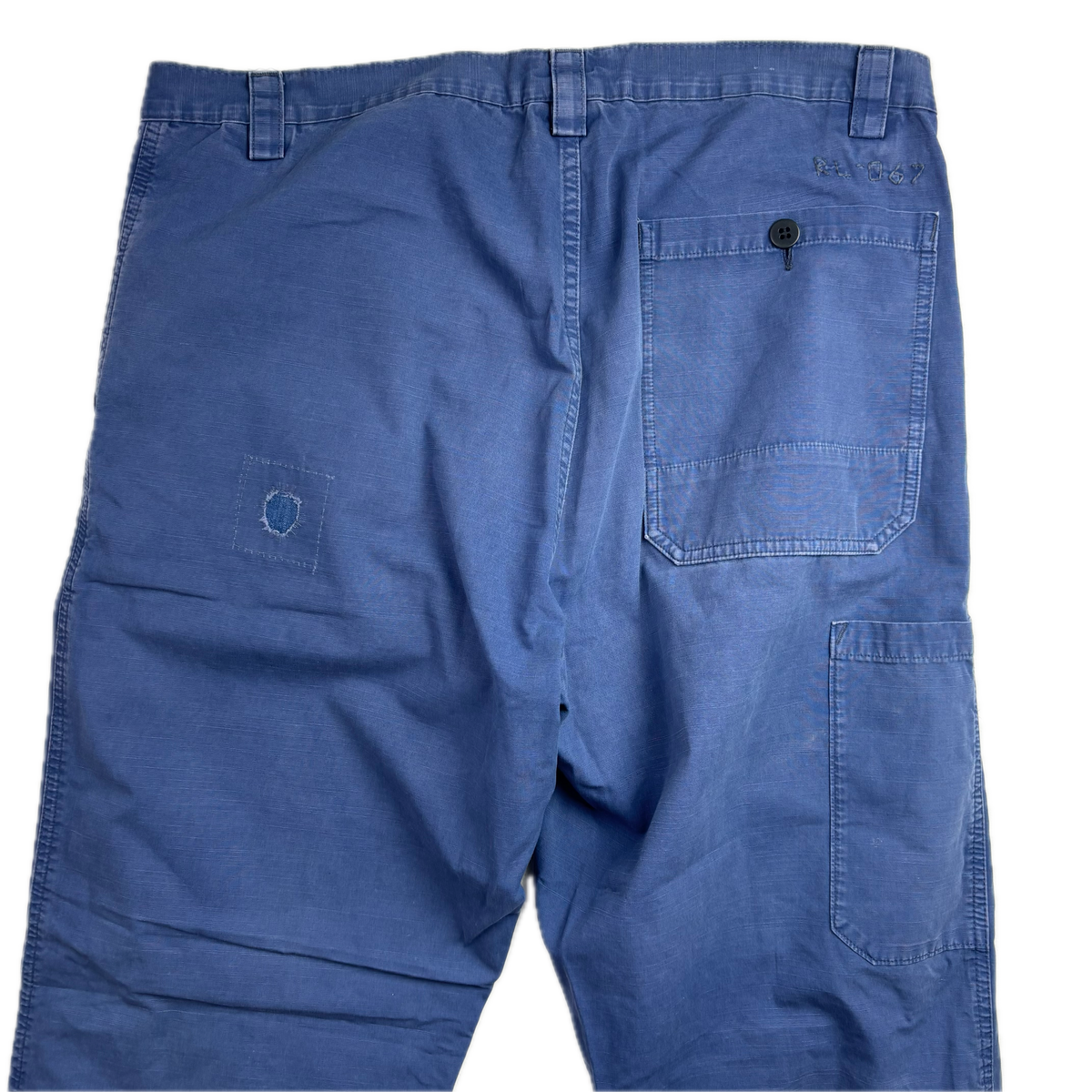Polo Ralph Lauren Distressed Blue French Workwear Trouser Canvas Classic Fit Pants - 34x34